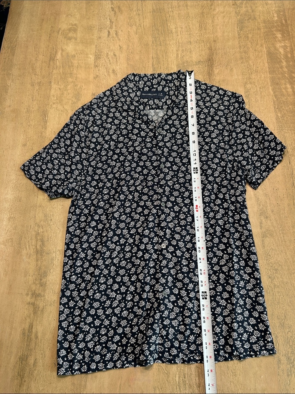 Men's Navy Floral Short-Sleeve Button-Up Shirt